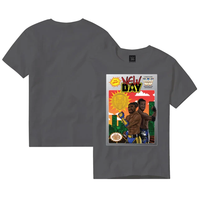 T-shirt The New Day (taglia 9-10y) bambino WWE The Power Comic - Nuova