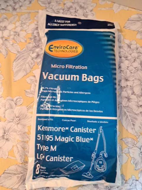 EnviroCare Replacement Bags for Kenmore 51195 Magic Blue Canisters - 8 Pack #203