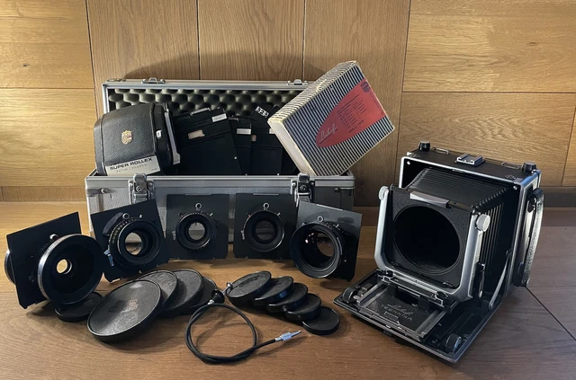 Look : près De Mint Linhof Master Technika 4x5 Caméra Avec / 5 Apo Objectif &