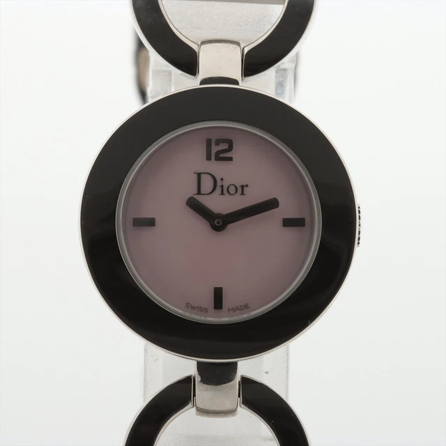 Christian Dior Maris Round CD022110 SS QZ Pink Shell Dial
