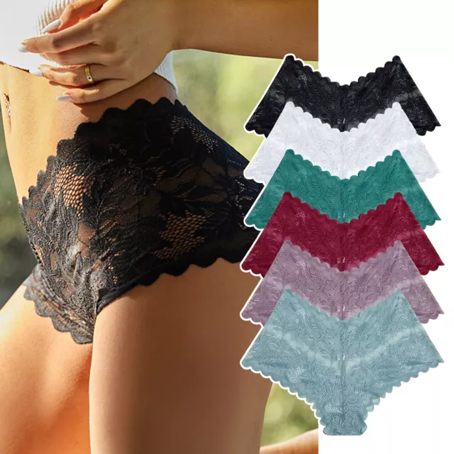 6X Women Ladies Lace French Knickers Briefs Shorts Underwear Sexy Lingerie