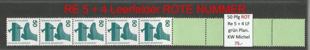 RM Unfallverhütung 50 Pfg  Nr. ROT RE 5+4 LF grün Planatol postfrisch
