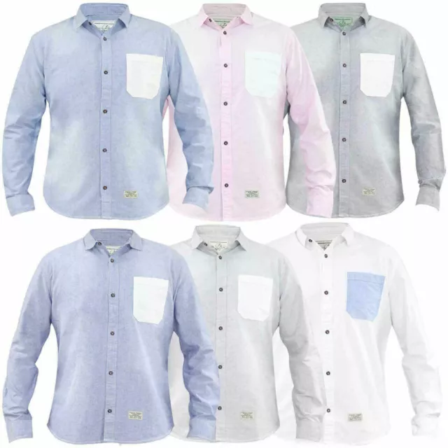 Mens Casual Shirt Jacksouth Designer Pocket Long Sleeve 100% Cotton Denim Button