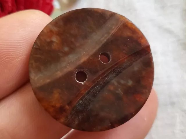 Gros bouton ancien galalithe jaspé collection art deco 3,1 cm D16D