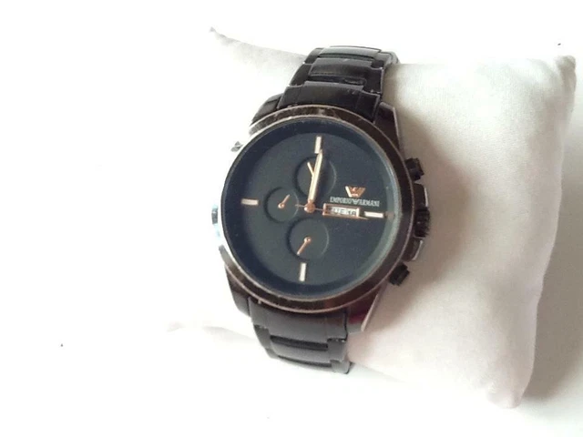 PRE OWNED EMPORIO ARMANI Men s Chronograph Watch. Black. AR 1400
