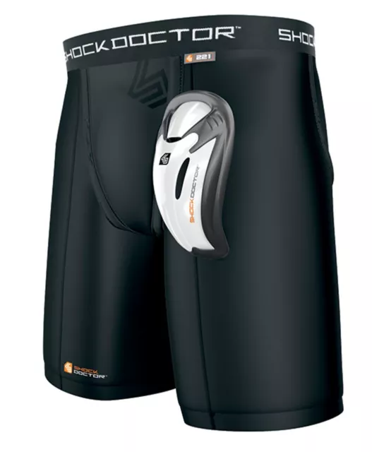 Shock Doctor Core Compression Shorts with Bio-Flex Athletic Cup BLACK