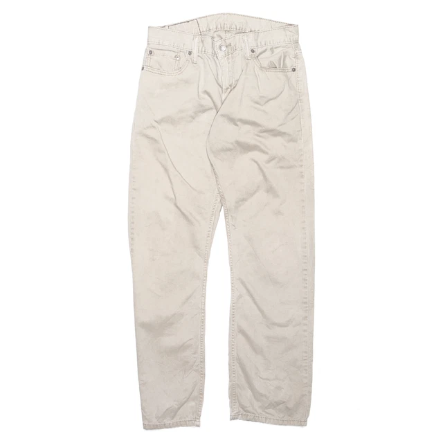 LEVI'S 514 pantaloni da uomo beige sottili in cotone dritto W30 L30