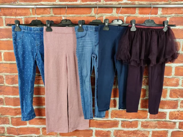 GIRLS BUNDLE AGE 4-5 YEARS NEXT M&S etc JEGGINGS LEGGINGS TUTU TROUSERS 110CM