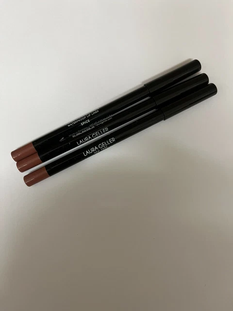 3 x LAURA GELLER  WATERPROOF POUT LIP LINER ~ SHADE ~ SPICE~ 1.2 grams