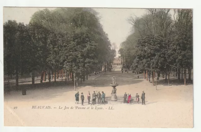 BEAUVAIS - Oise - CPA 60 - le jeu de Paume - Fontaine le Lycée cp couleur