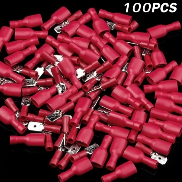 100X Fully Insulated 22-18AWG Male/Female Quick Wire Connectors Terminals Kit