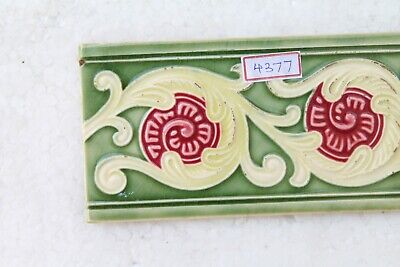 Japan antique art nouveau vintage majolica border tile c1900 Decorative NH4377 2
