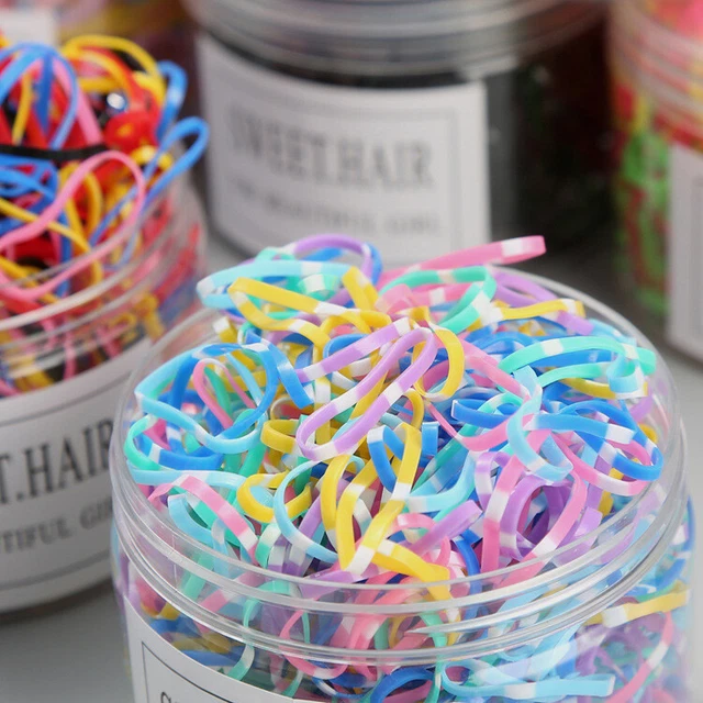 500pcs Colorful Small Elastic Hair Bands Rubber Cute Girls Kids Ponytail Holder 4