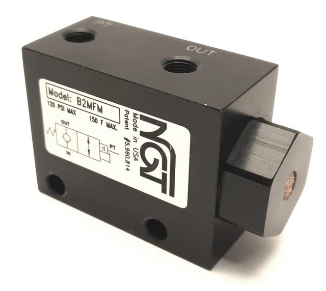 NGT B2MFM Balanced Pilot Operated Check Valve, Flush Manual Release, 1/8" NPT