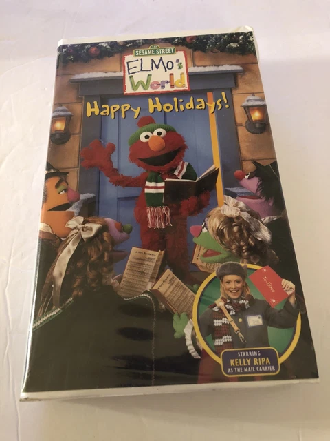 Kelly Ripa Elmo RARE~SESAME STREET~ELMO'S WORLD~HAPPY HOLIDAYS!~VHS, 2002~KELLY RIPA ...
