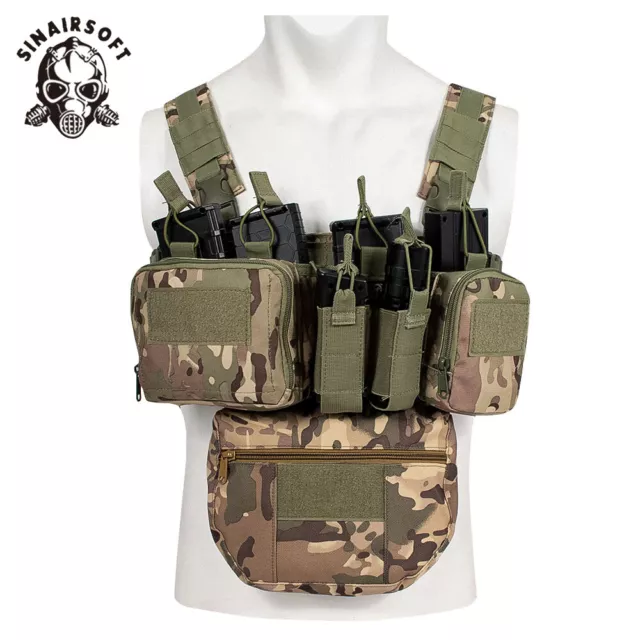 Tactical Modular Chest Rig Micro Panel 5.56 Magazine Pouch Molle Assault Carrier