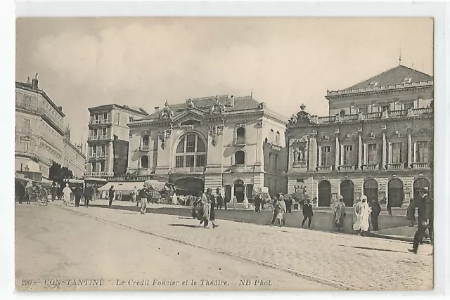 Cpa Algerie , Constantine , Le Credit Foncier Et Le Theatre