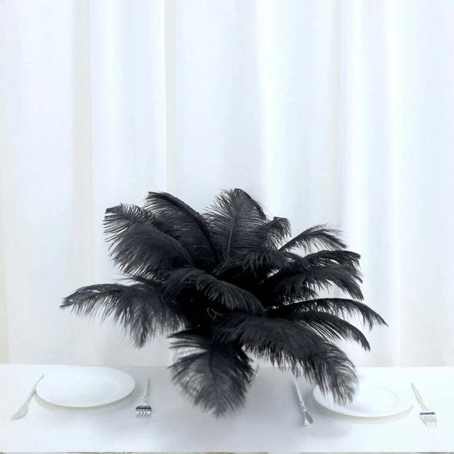 12PCS 13"-15" Fabulous Natural Ostrich Feathers Plume for Wedding Centerpieces