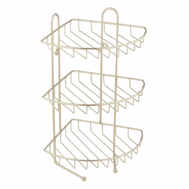 3 Tier Corner Wire Basket Brass Rack | Renovator's Supply