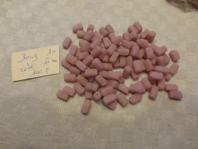 Lot De 150 Perles Vintage Orange Rectangulaires - Verre Mat Style Carotte (Inde 1980)