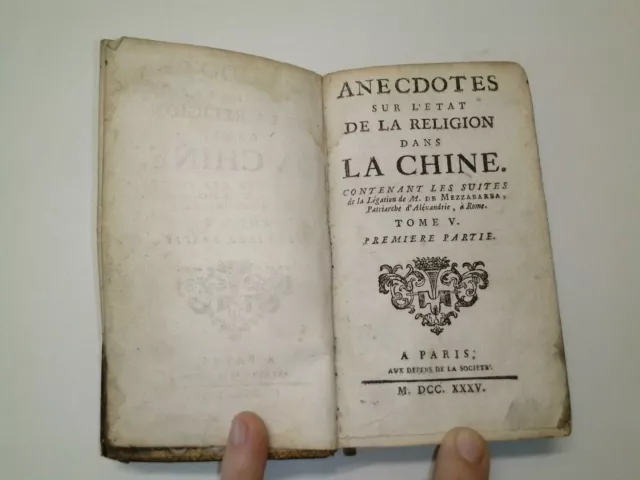 livre ancien-Anecdotes sur l'état de la religion dans la Chine, tome 5-E.O.-1735