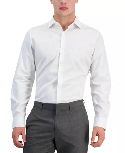 BAR III MEN'S Leopard Print Slim Fit Button Down Dress Shirt White ...