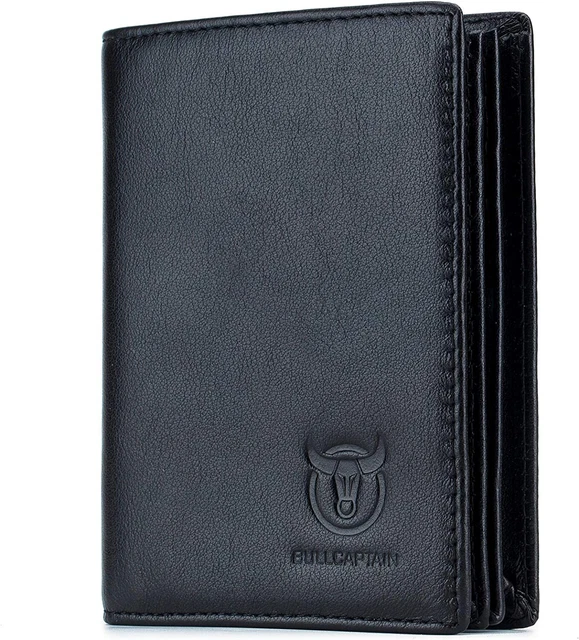 BULLCAPTAIN Large Capacity Genuine Leather Bifold Wallet/Credit Card Holder for