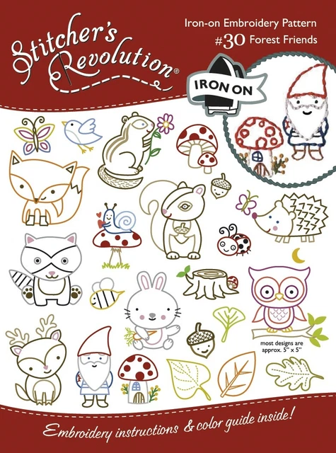 6 Pack Stitcher's Revolution Iron-On Transfers-Forest Friends -SR-30