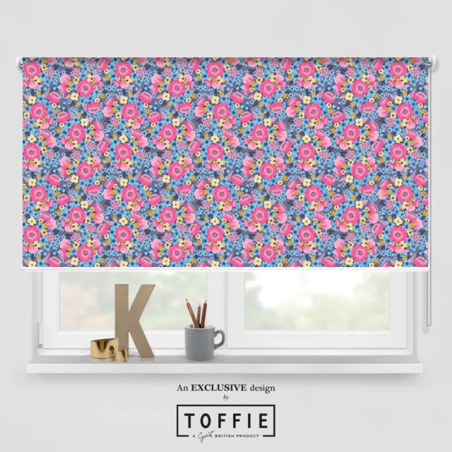 149- Floral Bouquet Busy Dark Roller Blind - various sizes, blackout FREE P&P