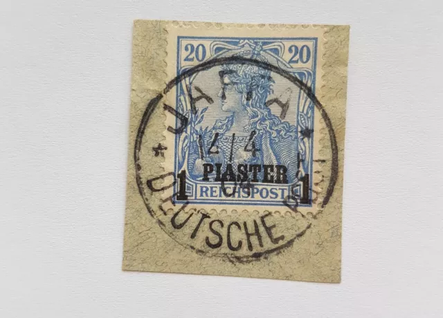 Deutsche Post Türkei Mi.Nr. 14 I Gestempelt Jaffa 14.4.04 auf Pracht Briefstück