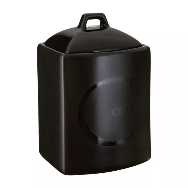 Black Text Coffee Storage Jar Ceramic Also Available Tea/Sugar/Biscuit 2