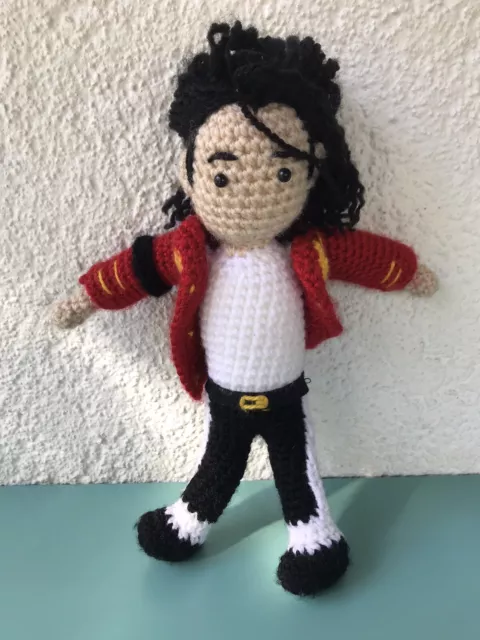 Michael Jackson Puppe gehäkelt Handarbeit