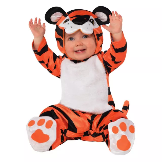 Kids Toddlers Boys Girls Tiny Tiger Wild Animal Zoo Jumpsuit Fancy Dress Outfit
