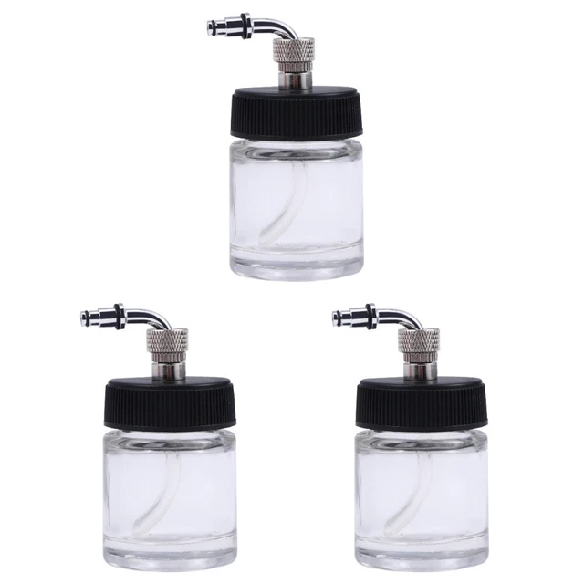 3 piezas Aerógrafo Vidrio 22cc Botellas Olla Profesional Paint Cup Modelo