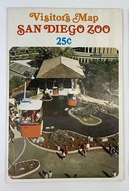 VINTAGE EARLY SAN DIEGO ZOO Visitors Map And City Of San Diego Foldout MAP $60.00 - PicClick