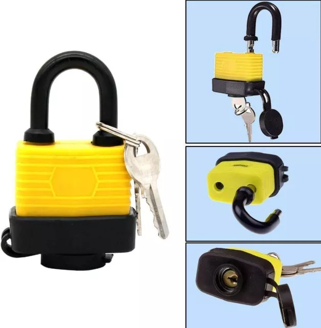 40MM Heavy Duty Waterproof Steel Shackle Outdoor Security Padlock Lock+2 Keys UK