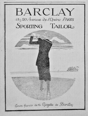 ADVERTISING PUBLICITÉ DE PRESSE 1925 LA GAZETTE DE BARCLAY 