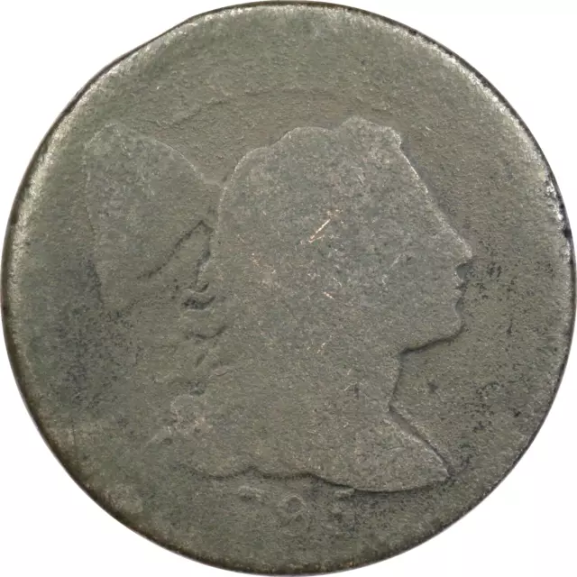 1795 Liberty Cap Large Cent 1C, Fair FR Minor Rim Clip Error, Environment Damage