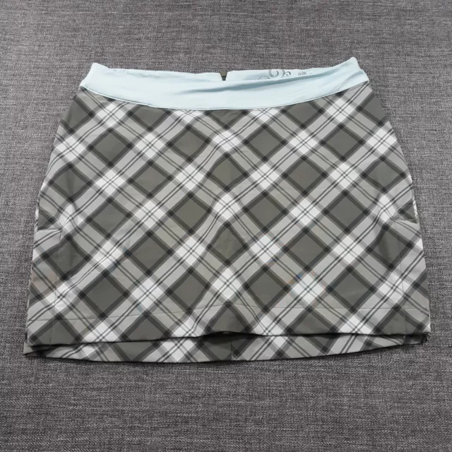 ZOIC Cycling Activewear Skirt Womens Size Medium Gray Plaid No Padded Liner