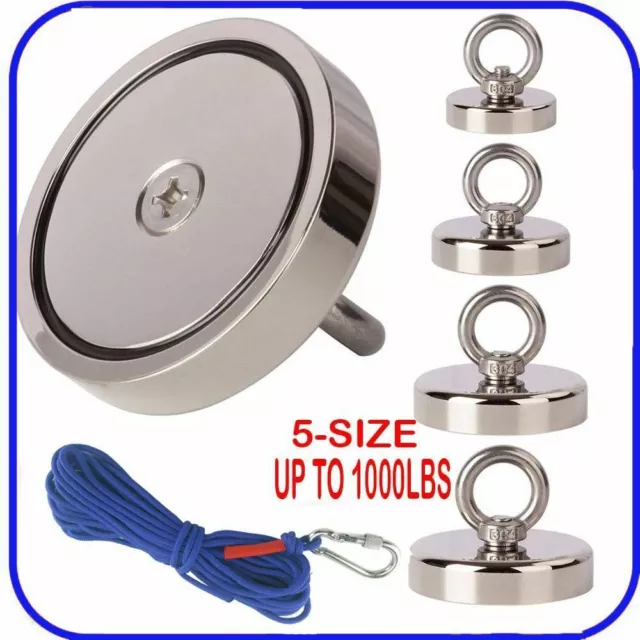 FISHING MAGNET KIT Up to 1800 Lbs Pull Force Strong Neodymium + Rope +  Carabiner $27.49 - PicClick