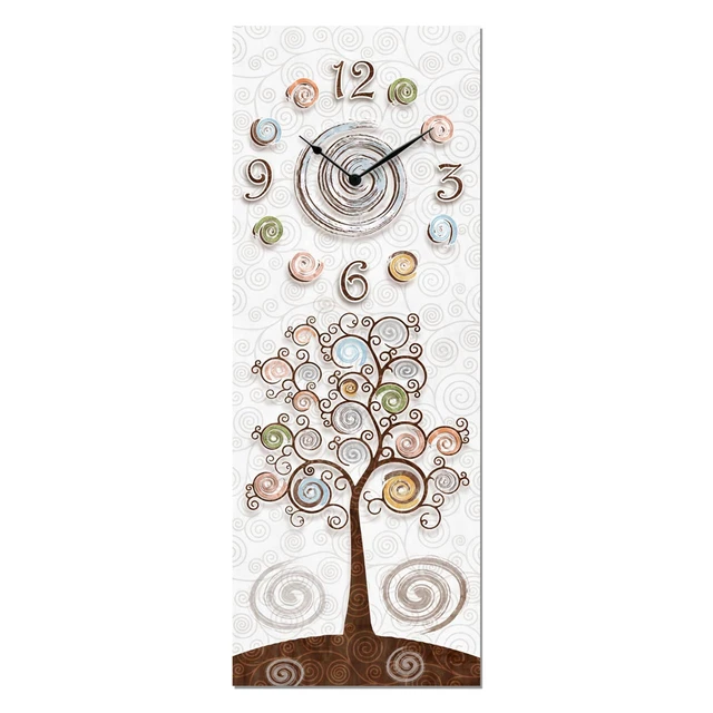 Orologio da parete legno CLOCKART Albero della vita stampa alta qualita' 30x80cm