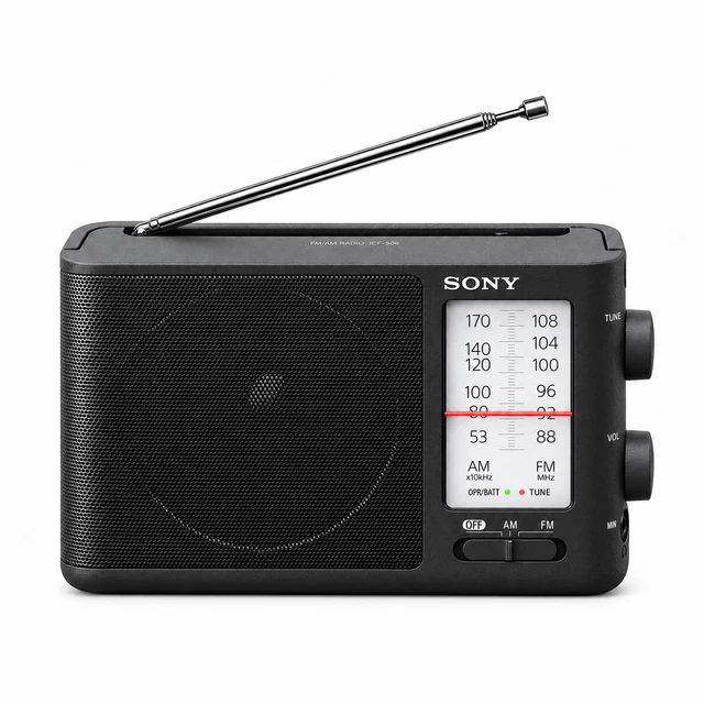 SONY ICF-604 FM/AM 2 Band Receiver Card Size Slim Portable Radio