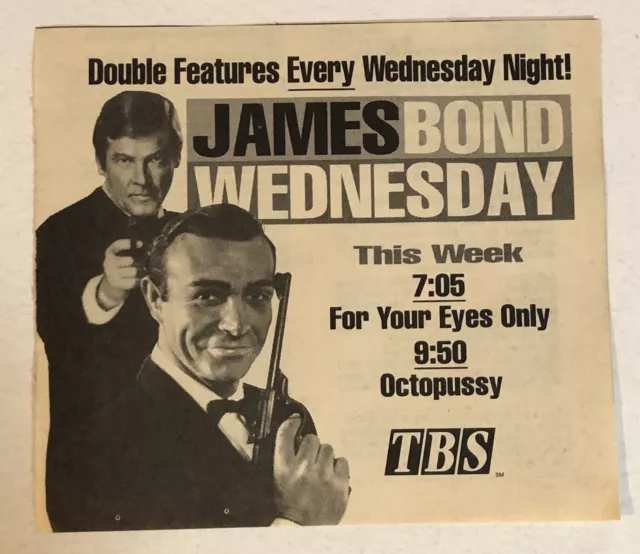 James Bond Wednesday Tv Guide Print Ad Sean Connery Roger Moore TPA15