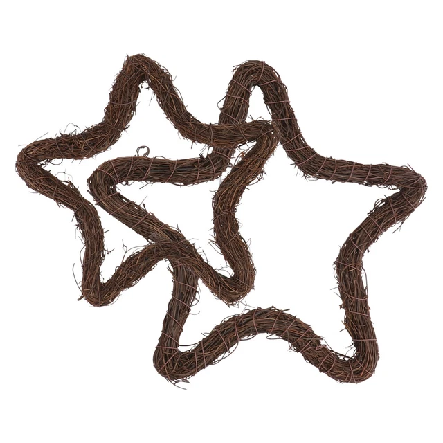 2pcs Rattan Couronne tissée Couronne de la poitrine de la poignée de la poignée