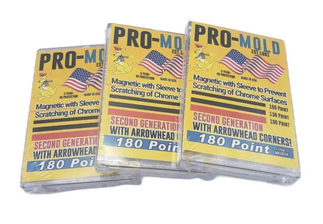(3-Pack) Pro-Mold Magnetico Con Manicotto 2ND Gen - 180pt Maniche Misura Card