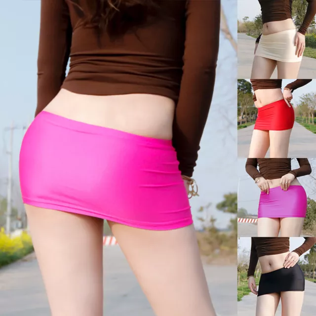 Sexy Donne Micro Mini Gonna Corta Aderente Pacchetto Hip Club Abbigliamento