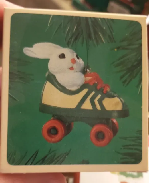 1984 Hallmark Keepsake Christmas Ornament Roller Skating Rabbit NIB NEW IN BOX