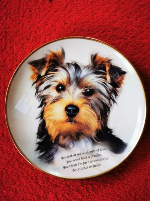 Danbury Mint - Eyes Of Love  - porcelain plates rimmed with 22ct gold - dog