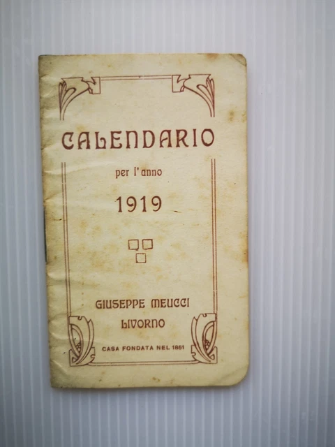 Calendarietto  Giuseppe Meucci Livorno 1919