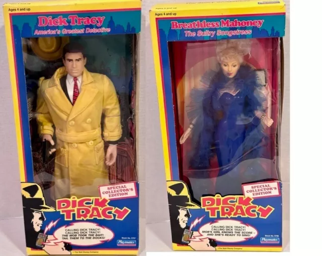 Dick Tracy & Breathless Mahoney Dolls 1990 Playmates from Dick Tracy movie NRFB